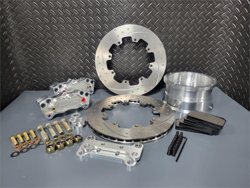 4 Piston Pro Street Front Dimpled, Slotted, Brake Kit 2008-2014 Cadillac CTS and CTS-V