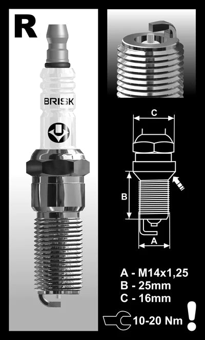 Brisk Silver Racing RR15YS Spark Plug